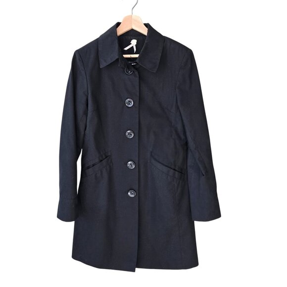 Roxy Long Black Trench Coat - Picture 1 of 3